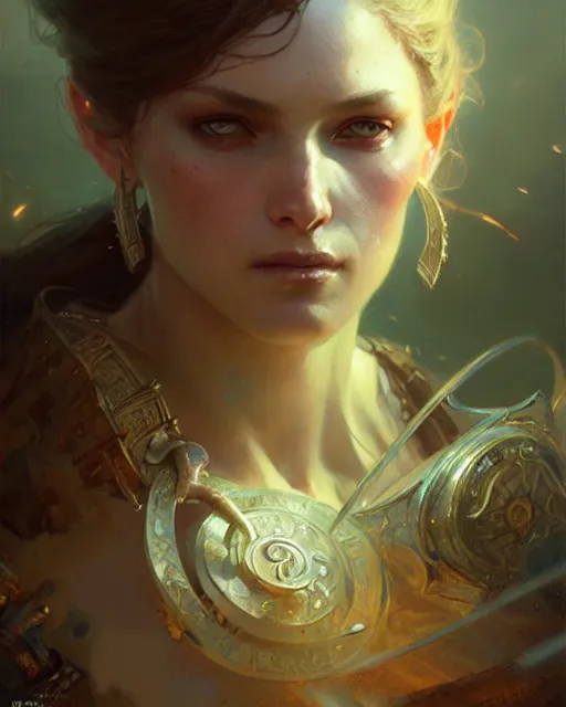 Prompt: woman, fantasy character portrait, ultra realistic, concept art, intricate details, highly detailed by greg rutkowski, gaston bussiere, craig mullins, simon bisley, alphonso mucha