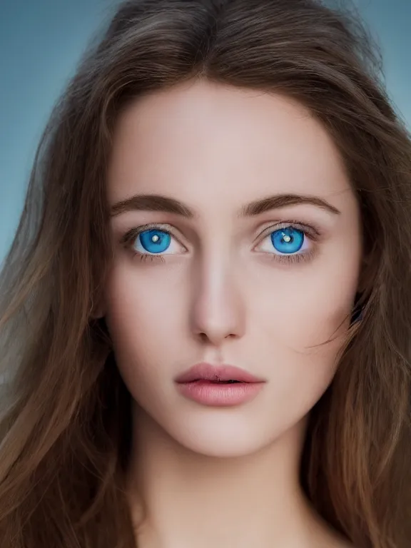 Prompt: 4K HD, high detail photograph, shot with Sigma f/ 4.2 , 250 mm sharp lens, shallow depth of field : (subject= Beautiful young woman with blue eyes + subject detail= accurate body features, consistent, high detailed light refraction , high level texture render)