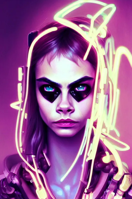 Prompt: a portrait of cara delevingne as frog, cyberpunk, fantasy, neon lights, sharp focus, intricate, elegant, digital painting, artstation, matte, highly detailed, concept art, illustration, ambient lighting, art by ruan jia and artgerm and range murata and wlop and ross tran and william, adolphe bouguereau and beeple