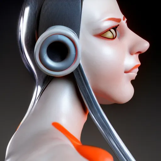 Image similar to chell from portal, actionfigure, studio lighting, product shoot