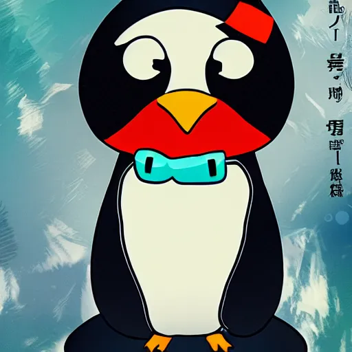 Image similar to penguin anime girl