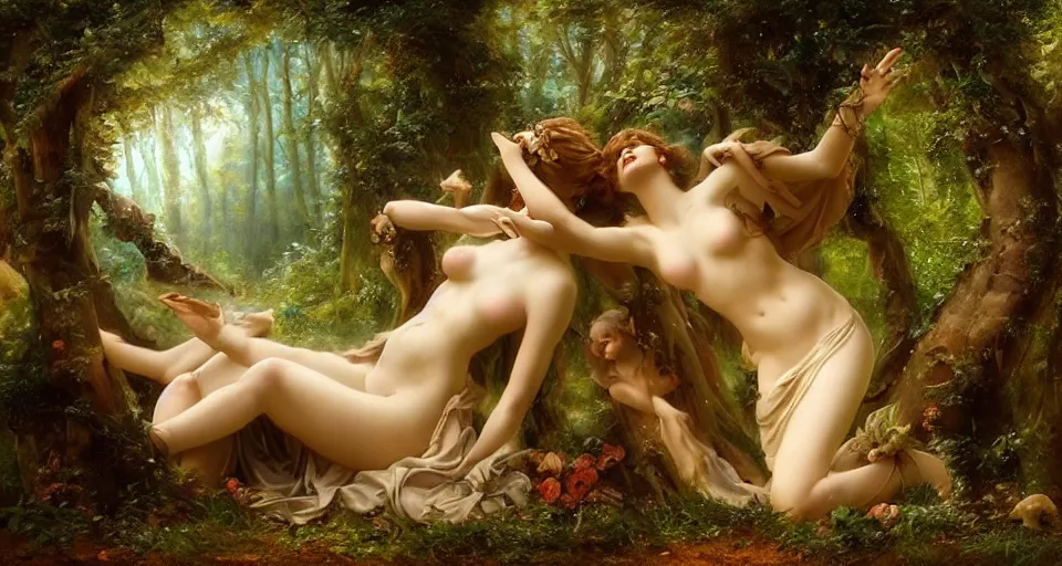 Image similar to Enchanted and magic forest, by Guillaume Seignac