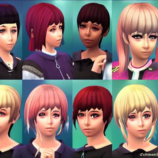 Image similar to a portrait of anime girl, the sims 4