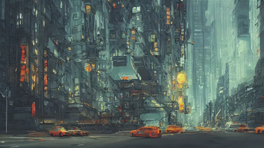 Image similar to a painting in the style of francois schuiten and in the style of liam wong.