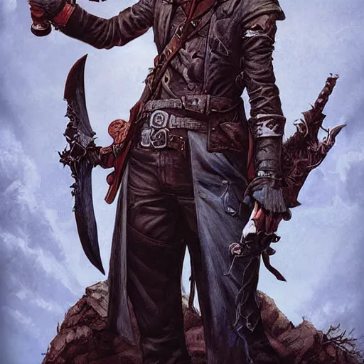 Prompt: digital _ painting _ of _ van helsing the vampire slayer _ by _ filipe _ pagliuso _ and _ justin _ gerard _ symmetric _ fantasy _ highly _ detailed _ realistic _ intricate _ port