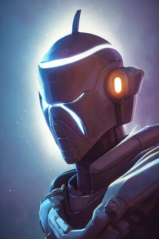 Image similar to epic mask helmet robot ninja portrait stylized as fornite style game design fanart by concept artist gervasio canda, behance hd by jesper ejsing, by rhads, makoto shinkai and lois van baarle, ilya kuvshinov, rossdraws global illumination radiating a glowing aura global illumination ray tracing hdr render in unreal engine 5