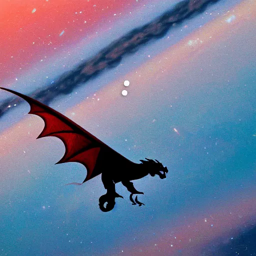 Prompt: 8k photo of a dragon flying with Jupiter in background