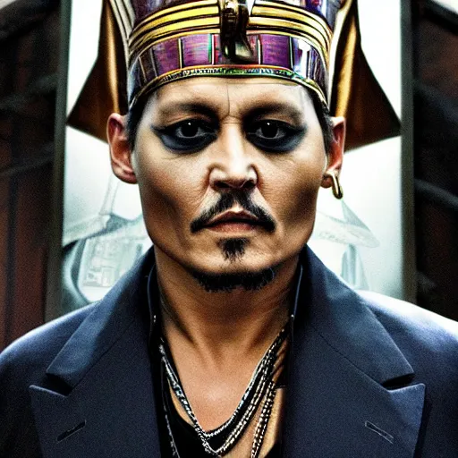 Image similar to johnny depp as an egyptian pharaoh