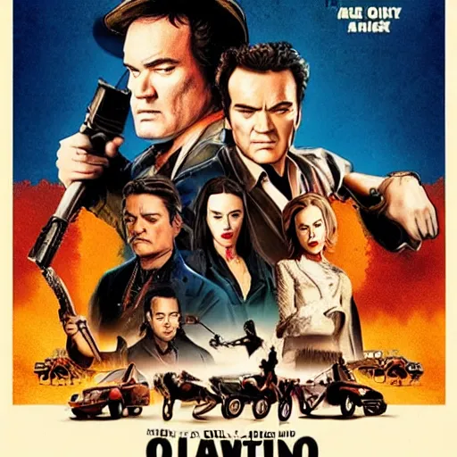 Image similar to the poster of the new movie to come from quentin tarantino