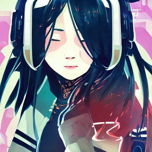 Prompt: Frequency indie album cover, luxury advertisement, white and navy colors. highly detailed post-cyberpunk sci-fi close-up schoolgirl in asian city in style of cytus and deemo, mysterious vibes, by Ilya Kuvshinov, by Greg Tocchini, nier:automata, set in half-life 2, beautiful with eerie vibes, very inspirational, very stylish, with gradients, surrealistic, dystopia, postapocalyptic vibes, depth of filed, mist, rich cinematic atmosphere, perfect digital art, mystical journey in strange world, beautiful dramatic dark moody tones and studio lighting, shadows, bastion game, arthouse