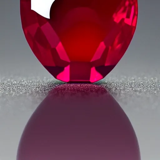 Image similar to An apple is made of ruby crystal.