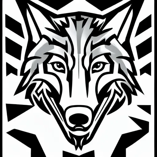 Image similar to A Wolf in the style of an NFL Logo