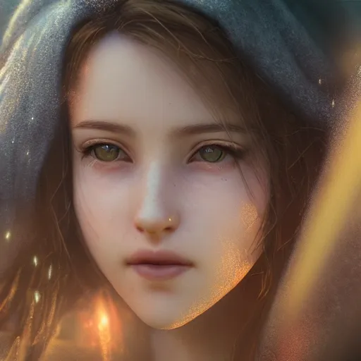 Image similar to Beautiful Aerith Gainsborough in real life, face centered portrait, Confident, fog, rain, volumetric lighting, beautiful, golden hour, sharp focus, ultra detailed, cgsociety by Leesha Hannigan, Ross Tran, Thierry Doizon, Kai Carpenter,Ignacio Fernández Ríos