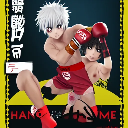 Image similar to Hajime no Ipo boxing peekaboo fighting style