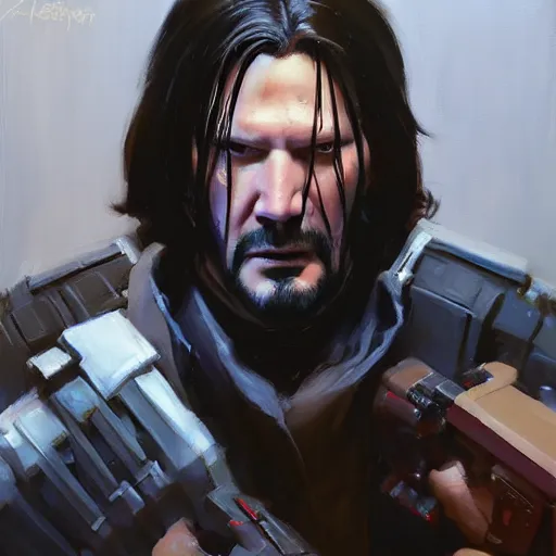 Prompt: greg manchess portrait painting of partially armored john wick as overwatch character, medium shot, asymmetrical, profile picture, organic painting, sunny day, matte painting, bold shapes, hard edges, street art, trending on artstation, by huang guangjian, gil elvgren, ruan jia, greg rutkowski, gaston bussiere