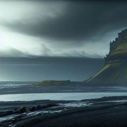 Prompt: deathstranding landscape, iceland landscape, ultra realistic, art by hideo kojima, artstation, concept art, decima engine