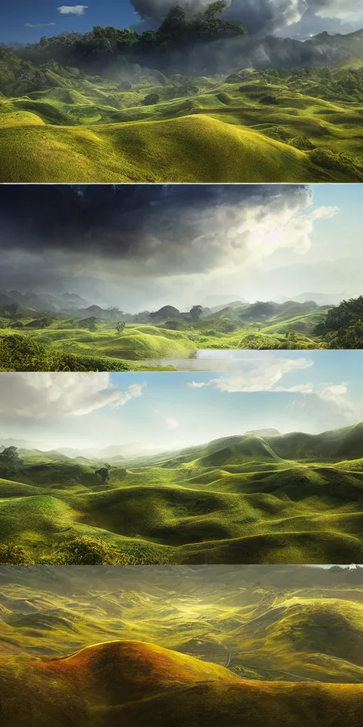 Image similar to a 3 d matte painting of rolling hills made of beautiful skin, dripping wet, landscape painting, photography, highly detailed, hyperrealistic