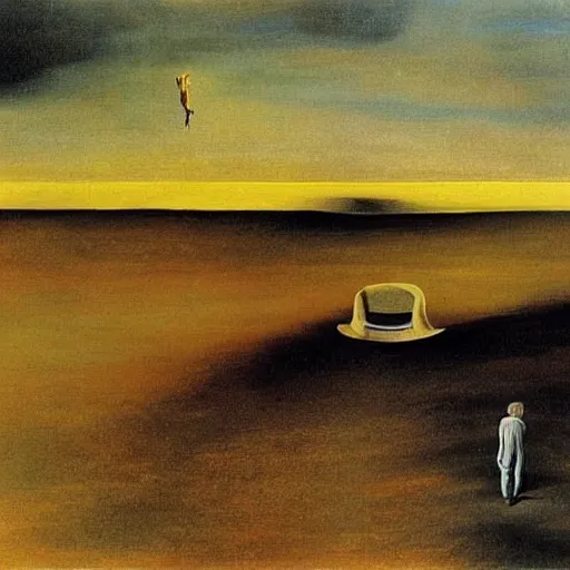 Image similar to a landscape portrait of black sunday during the dust bowl as imagined by salvador dali