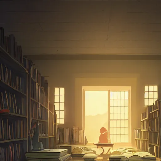 Image similar to inside an empty book store, lush, studio ghibli, sylvain sarrailh, cinematic light, majestic, concept art, volumetric lighting, magic atmospheric, 8 k, wide angle, epic composition, award winning, artstation