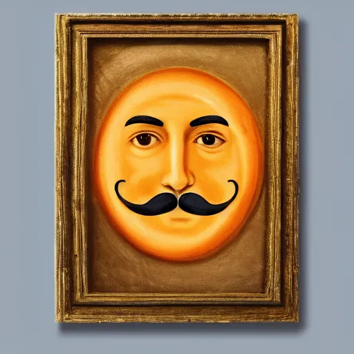 Image similar to ancient portrait of the sun with mustache