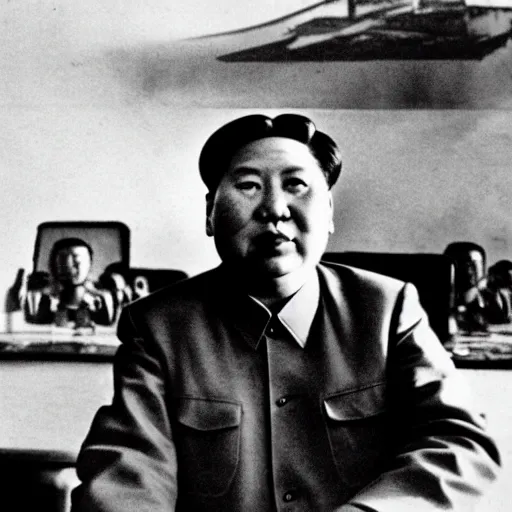 Prompt: photo of chairman mao playing video games