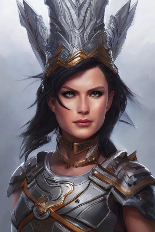 Image similar to amazon valkyrie athena, d & d, fantasy, portrait, highly detailed, headshot, digital painting, trending on artstation, concept art, sharp focus, illustration, art by artgerm and greg rutkowski and magali villeneuve