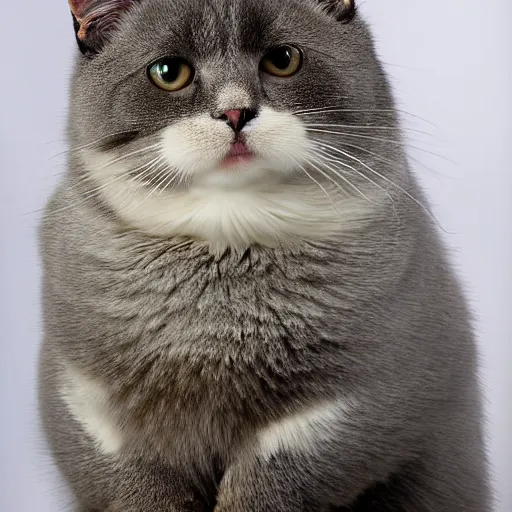 Image similar to very fat and beautiful cat, photograph