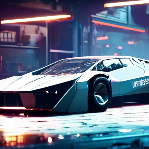 Prompt: Cyberpunk 2077 super car, cinematic lighting, 8k, high resolution, hyper-detailed ,beautiful, hyper realistic
