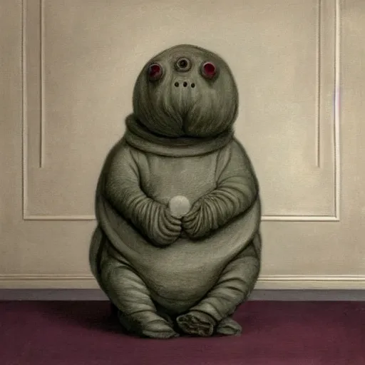 Image similar to tardigrade in style of vilhelm hammershoi