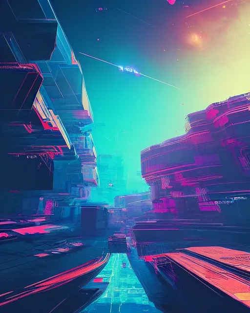 Image similar to Digital world, simulation theory, glitching, scifi, global illumination, unique landscape, fine details, perfect, 8k high detail, masterpiece, trending on ArtStation, by Alena Aenami, Petros Afshar, Liam Wong