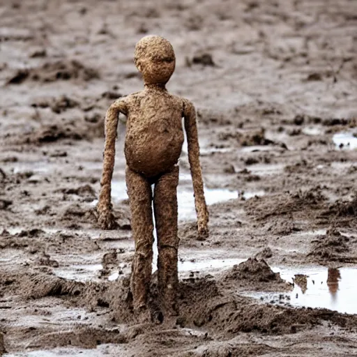Prompt: a dummy, stuck in mud