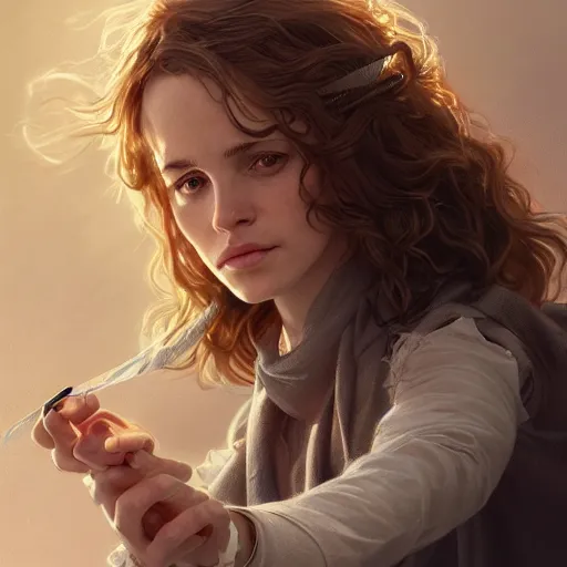 Image similar to ultra realistic illustration, hermione granger, intricate, elegant, highly detailed, digital painting, artstation, concept art, smooth, sharp focus, illustration, art by artgerm and greg rutkowski and alphonse mucha