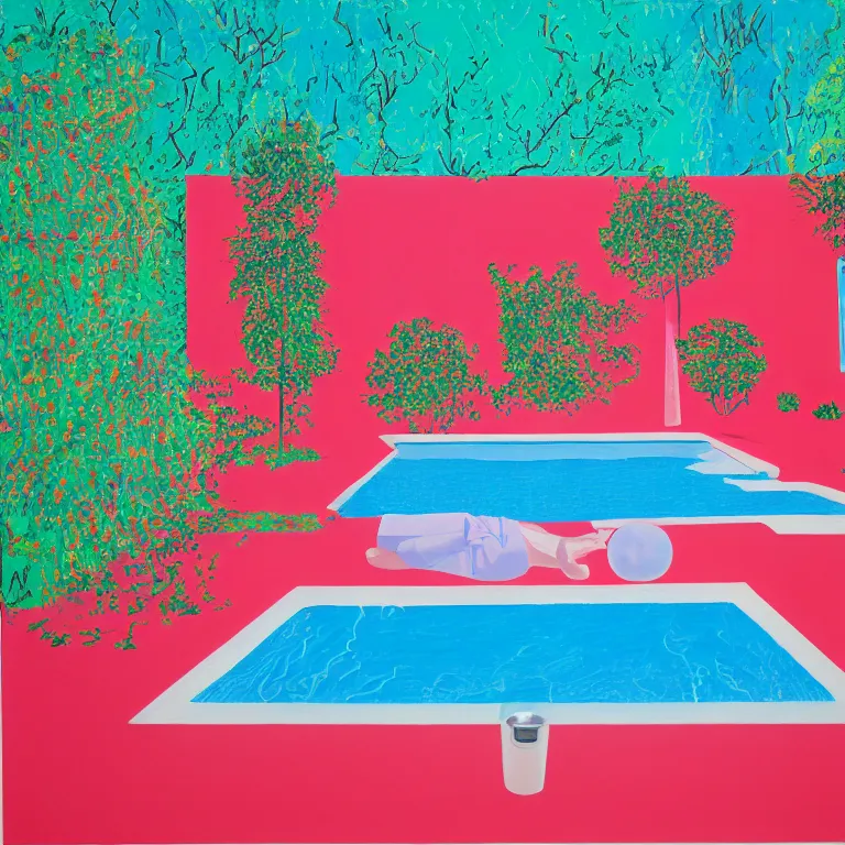 Prompt: dreaming from a new economy and a new financial system for many dollars and bitcoins, painted by David Hockney, airbrush