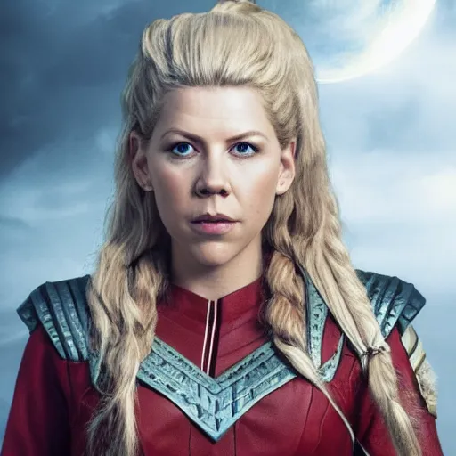 Image similar to portrait of lagertha in starfleet uniform, from the tv series vikings