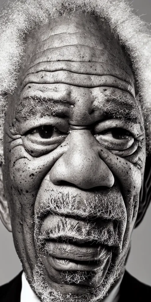 Prompt: morgan freeman very angry closeup photo portrait, studio lighting