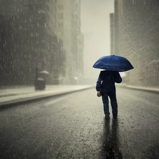 Image similar to Spiderman standing under rain with ,mellow , dramatic, sad ambience,. Wallpaper