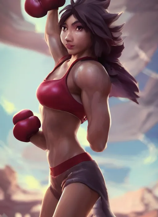 Prompt: fitness taliyah, from league of legends, al natural, exhibant, boxing, in shape, hyper detailed, digital art, trending in artstation, cinematic lighting, studio quality, smooth render, unreal engine 5 rendered, octane rendered, art style by klimt and nixeu and ian sprigger and wlop and krenz cushart