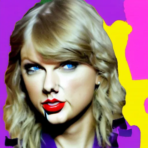 Prompt: Taylor Swift made of purple