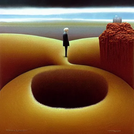 Image similar to Donald Trump. Pitiful. Zdzisław Beksiński