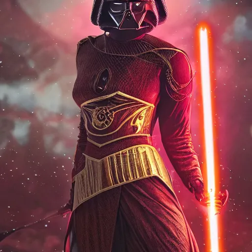 Image similar to The Empress tarot card in the style of star wars, hyperrealistic, highly detailed, depth of field, High definition, 8k, octane render, artstation