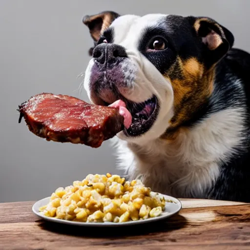 Image similar to dog versus pork chop