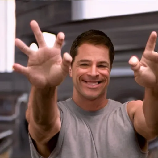 Image similar to a still of Mark Walberg waving