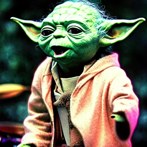 Image similar to yoda performing at woodstock