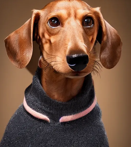 Prompt: owen wilson as an anthropomorphic dachshund : : headshot : : studio lighting,