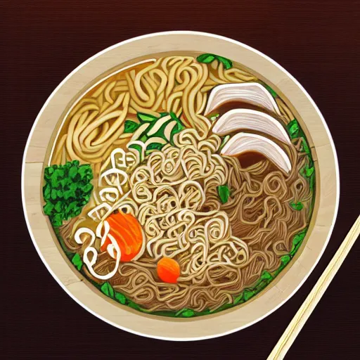 Image similar to a bowl of delicious ramen by namio harukawa