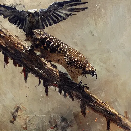 Prompt: hawk morphed with rattlesnake, half hawk half rattlesnake, highly detailed jeremy mann painting