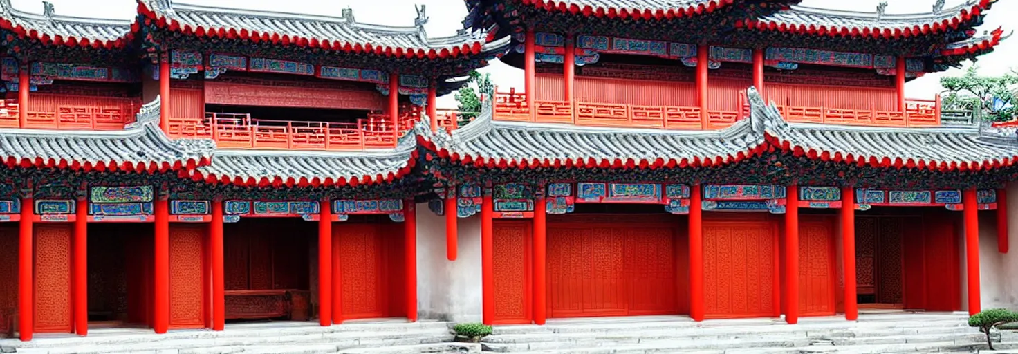 Image similar to traditional chinese architecture ， neo - expressionism style ， - h 7 0 4