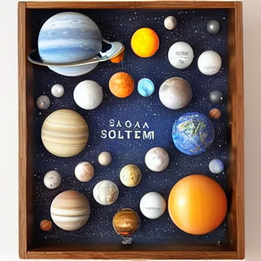 Image similar to A magical diorama of the solar system