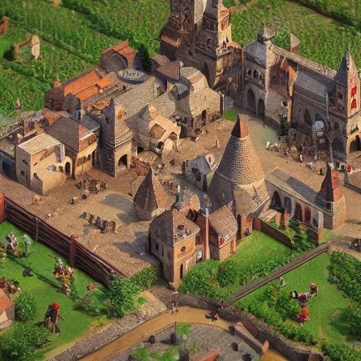 Prompt: isometric, medieval village, 8k post-processing highly detailed, soft lighting, soft rendered by octane engine, 8K symmetrical artstation, intricate details