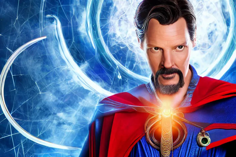 Prompt: reallistic CGI of bugs bunny as Doctor Strange. cinematic, hyper realism, high detail, 8k, Vibrant colors, Smooth gradients, High contrast, depth of field
